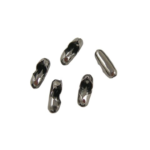 Samlels til 1,5 mm kuglekde, mrk metalfarvet, 10 stk.