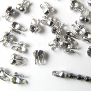 25 Stück Kugel Kette Hellsilber Verbinder 1-1,5 mm Ballkette Verschluss * 