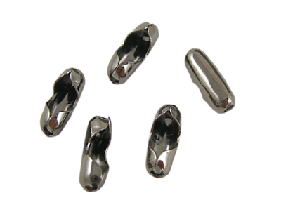 Verbindungsverschluss für 1,5 mm Kugelkette, dunkel Metal farbig, 10 Stk.