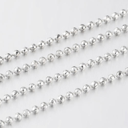 Kugelkette, facettiertes stahlfarbenes Messing mit Verbindungsverschluss, 1,2 mm, 1 m