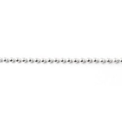 Kugelkette, Grokauf, versilbertes Messing, Strke 1,5 mm, 90 M mit Verschlssen