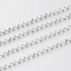 Kugelkette, facettiertes stahlfarbenes Messing mit Verbindungsverschluss, 1,2 mm, 1 m