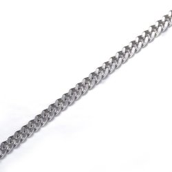 Ankerk�de, snoet og facetteret, rustfrit st�l, 3,5x2,5x0,6 mm, 1 m
