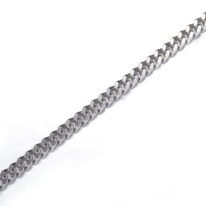 Ankerk�de, snoet og facetteret, rustfrit st�l, 3,5x2,5x0,6 mm, 1 m
