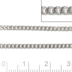Ankerkette, stark, verdrehtes facettierte Gelenk, Stahl, 3x2,2x0,6 mm, 1 m