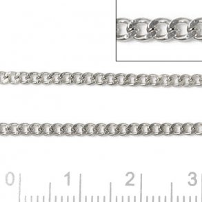 Cable chain, strong, with twisted faceted joints,  steel, 3x2,2x0,6mm, 1 m