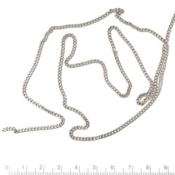 Ankerkette, stark, verdrehtes facettierte Gelenk, Stahl, 3x2,2x0,6 mm, 1 m