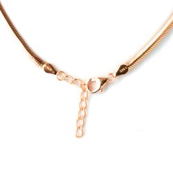 Flache Schlangenhalskette, 18k ROSA-vergoldetes Silber, verstellbar 42-45 cm, 1 Stck