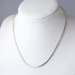 Flache Schlangenhalskette, Sterlingsilber, verstellbar 42-45 cm, 1 Stck