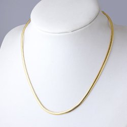 Flache Schlangenhalskette, 18k vergoldetes Sterlingsilber, verstellbar 42-45 cm, 1 Stck