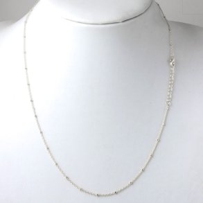 Flower Necklace with Crystals and Satellite Saturn Bead Chain Flower Necklace with Crystals and Satellite Saturn Bead Chain