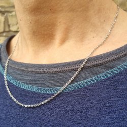 Anker-Halskette, Edelstahl, 2 mm, 50 cm. 1 stck