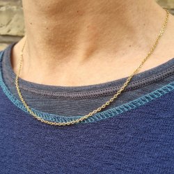 Anker-Halskette, vergoldet Edelstahl, 2 mm, 50 cm