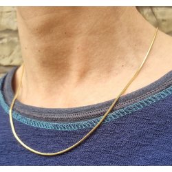 Schlangenhalskette, vergoldeter Stahl, 1,2 mm, 45 cm