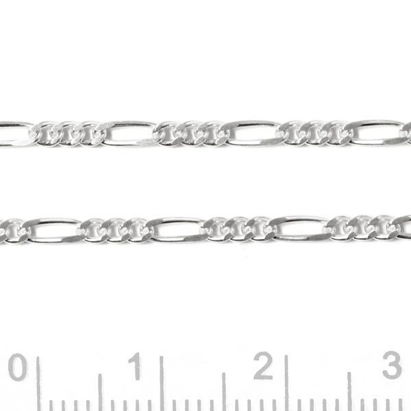 Figaro Panzer mit Facetten, Sterlingsilber, 0,60 mm, 50 cm