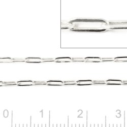 Figaro Ankerkette, Silber, lange Kettenglieder, Draht 0,45 mm, 50 cm