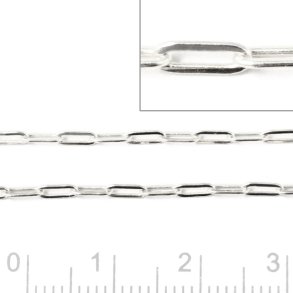 Figaro Ankerkette, Silber, lange Kettenglieder, Draht 0,45 mm, 50 cm