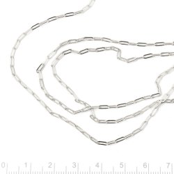 Figaro Ankerkette, Silber, lange Kettenglieder, Draht 0,45 mm, 50 cm