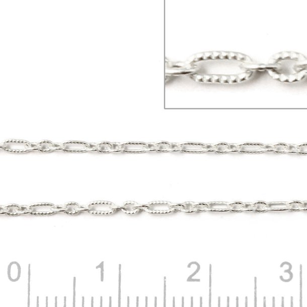 Figaro cable chain, diamond cut, silver, 0.4mm, 50cm.