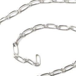 Figaro Ankerkette, gro&szlig;-klein Gelenk, Silber, 0,6 mm, 50 cm.