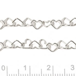 Herzkette, Silber, Maße der Kettenglieder 5,6x4,4x0,6 mm, 50 cm