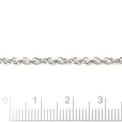 Kleine &Ouml;senkette, silber, Draht 0,4 mm, aussere &Ouml;sendurchmesser 2,2 mm, 20 cm.