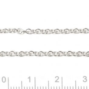 Ankerkette, AR50, Silber, Draht 0,5 mm, Kettengliedbreite 2,4 mm, Kettengliedlänge 3 mm, 50 cm.