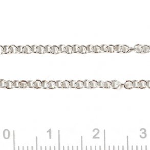 Kleine Ösenkette, silber, Draht 0,4 mm, aussere Ösendurchmesser 2,2 mm, 20 cm.