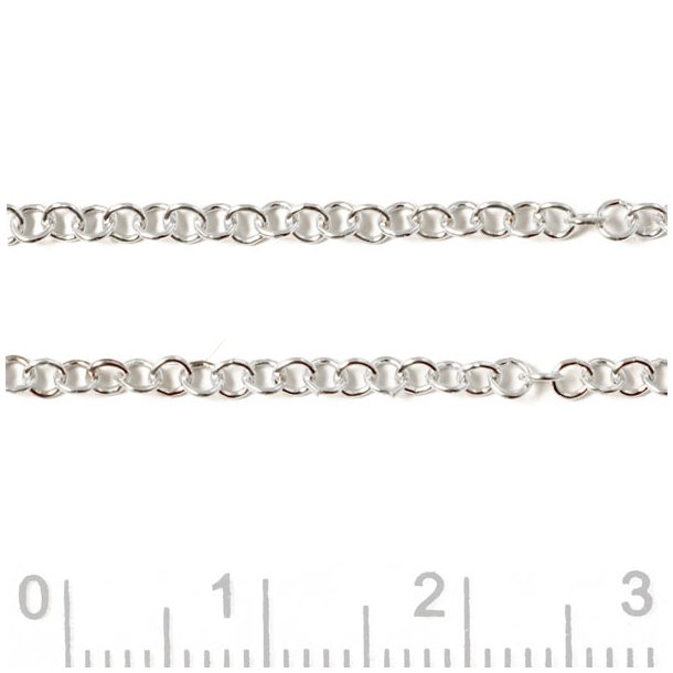 Small jumpring chain, silver, jumprings, wire 0.4mm, outer link diameter 2.2mm, 20cm.
