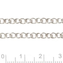 &Ouml;senkette, &Ouml;sendurchmesser 3,4 mm, Draht 0,6 mm, Sterlingsilber, 20 cm.
