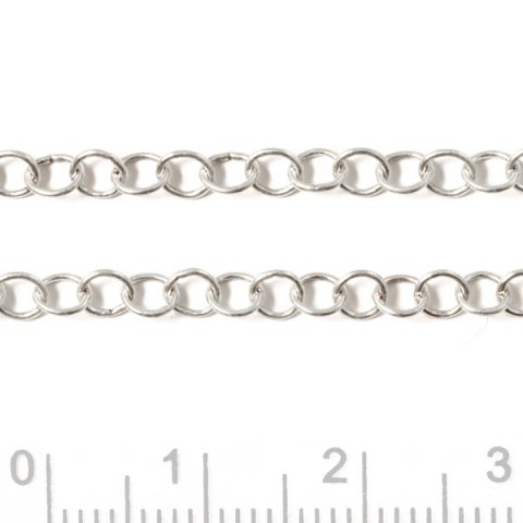  Øskenkæde, bredde 3,4 mm, tråd 0,6 mm, sølv, 20 cm.