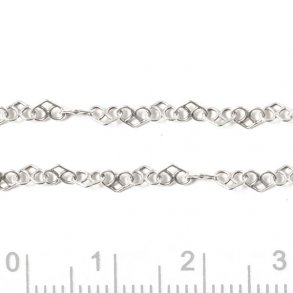 Kleine Herzkette, Sterlingsilber, Maße der Kettenglieder 2,5x4x0,4mm, 50 cm