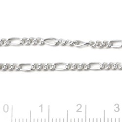 Armband, Figaro Panzer mit facetten, Sterlingsilber, Draht 0,4 mm, verstellbar 18-21 cm