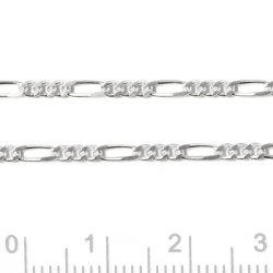 Figaro Panzer mit Facetten, Sterlingsilber, 0,60 mm, 50 cm