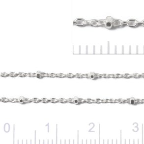 Ankerkette mit Wrfeln, AR30 Saturn, Silber, Gelenkgre 0,3x1x1,5 mm, 50 cm.