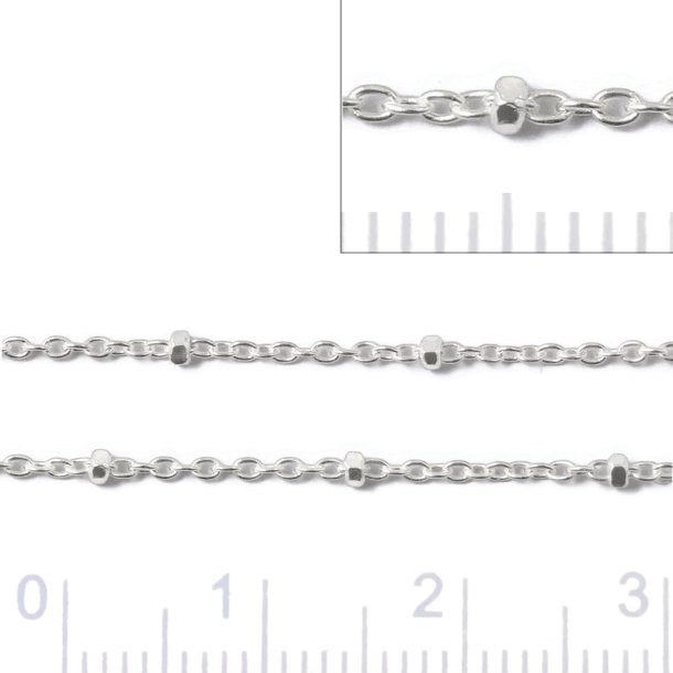 Anchor chain with cubes, AR30 Saturn, silver, joint size 0.3x1x1.5 mm, 50 cm.
