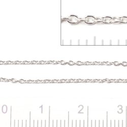 Ankerkette, Silber, AR30 fein, Drahtdicke 0,3 mm, Gelenkbreite 1,20 mm, 0,5 Meter.