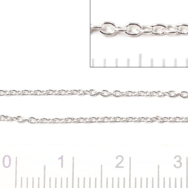 Cable chain, AR30 fine, silver, wire thickness 0.3m, joint width 1,20mm, 0,5m