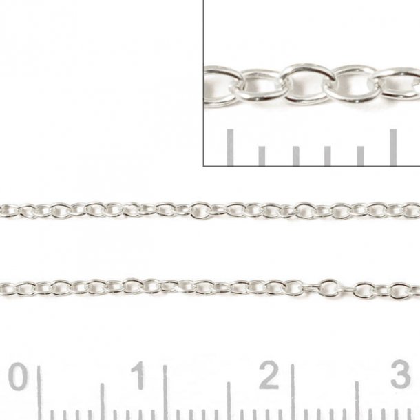 Ankerkæde, AR30, sølv, trådtykkelse 0,3 mm, ledbredde 1,55 mm, 50 cm
