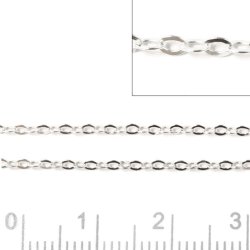Ankerkette, AR30 facet, Silber, flacher Draht 0,30x0,2 mm, gliedbreite 1,5 mm, 50 cm