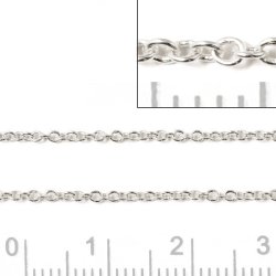 Chain extender, 2.5cm with 5mm 925-mark pendant, silver, 1pc