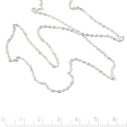 Ankerkette, AR35, facettiert, Silber, dicht, 0,5x0,3 mm, Gliedbreite 1,5 mm, 50 cm