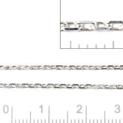 Anker dia offen, 4-Seitig facet, Silber, Drahtdicke 0,45 mm, Gelenkbreite 1,4 mm, 50 cm