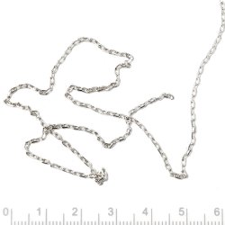 Anker dia offen, 4-Seitig facet, Silber, Drahtdicke 0,45 mm, Gelenkbreite 1,4 mm, 50 cm