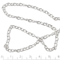 Ankerkette, Silber, Dicke 0,6mm, LARGE, Gelenkl&auml;nge 4,6 mm, Breite 3,4 mm, 50 cm