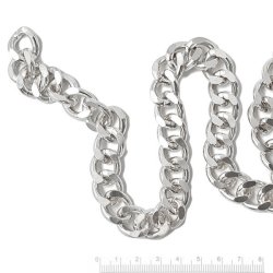 Ankerkette, stark, mit verdrehtem Gelenk, silbernes aluminium, 18x15x3,5mm, 50 cm