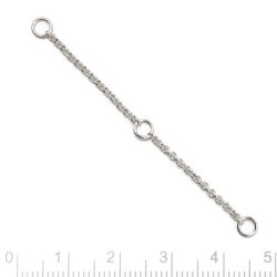 Kettenverl&auml;ngerer, mit 3 &Ouml;sen, Silber, L&auml;nge 6 cm, 1 Stk.