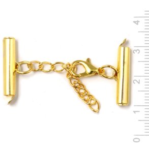 3mm Halskette mit Verschluss Gummi Karabiner aus versilbertem Messing 