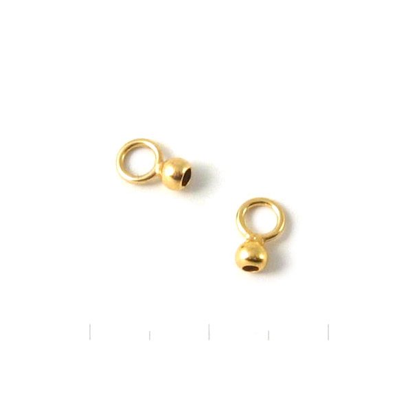Endabschluss / Kalotten mit groer geschlosse se, vergoldetes Silber, 4 mm, 2 Stk