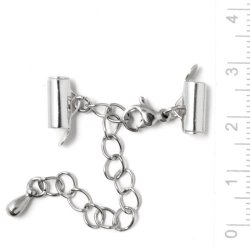 Komplettes Abschluss mit Schlie&szlig;e f&uuml;r gewebte Armb&auml;nder, platinfarben, 10x4mm, 1 Satz